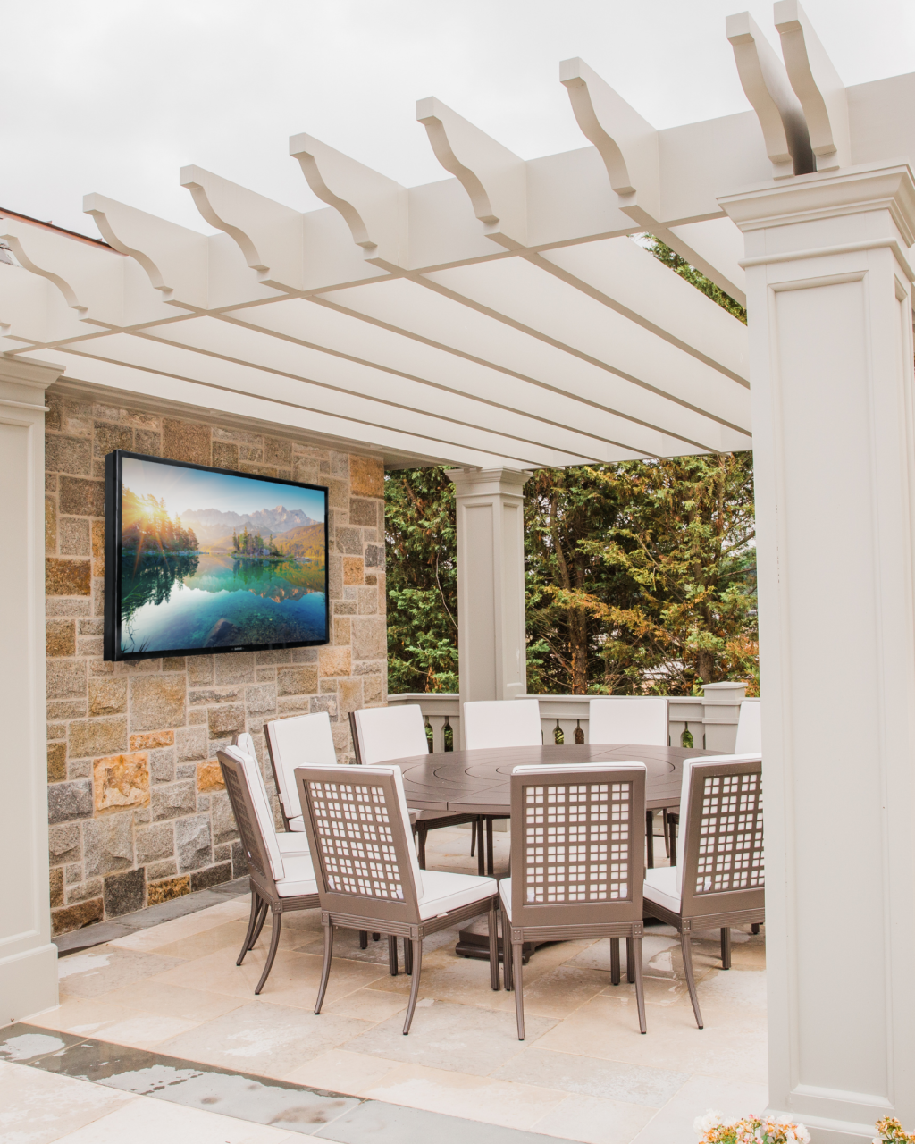 Veranda featuring SunBrite outdoor TV